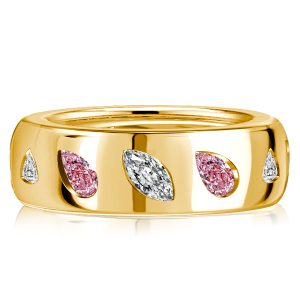 eternity band - Italo Flush Setting Pink Stone Pear Shaped Eternity Band, Italo jewelry - Online Catalog