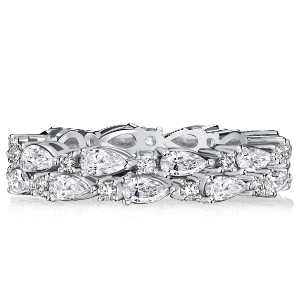 eternity band - Italo Multi Row Pear Shaped Eternity Band For Women, Italo jewelry - Online Catalog