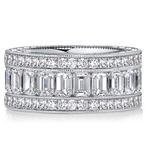 eternity band - Italo Channel Set Emerald Cut Eternity Band For Women, Italo jewelry - Online Catalog
