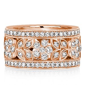 Eternity band - Italo Rose Gold Floral Eternity Band Vintage Wedding Band For Women, Italo jewelry - Online Catalog