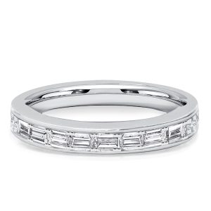 Classic band - Italo Channel Setting Baguette Cut Half Eternity Wedding Band, Italo jewelry - Online Catalog