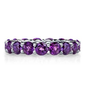 Eternity band - Italo U-prong Amethyst Eternity Wedding Band For Women, Italo jewelry - Online Catalog
