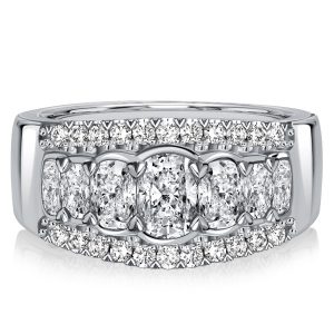 Anniversary band - Italo Halo Cushion Cut Half Eternity Wedding Band Anniversarys, Italo jewelry - Online Catalog