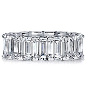 eternity band - Italo U-prong Emerald Cut Eternity Wedding Band For Women, Italo jewelry - Online Catalog