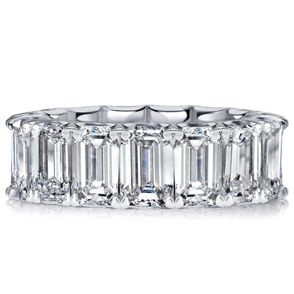 eternity band - Italo U-prong Emerald Cut Eternity Wedding Band For Women, Italo jewelry - Online Catalog
