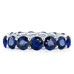 eternity band - Italo U-prong Blue Sapphire Eternity Wedding Band For Women, Italo jewelry - Online Catalog