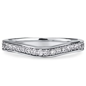 Classic band - Italo Round Cut Chevron Wedding Band Stackable Ring, Italo jewelry - Online Catalog