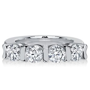 Classic band - Italo Bar Setting Round Cut Classic Wedding Band, Italo jewelry - Online Catalog