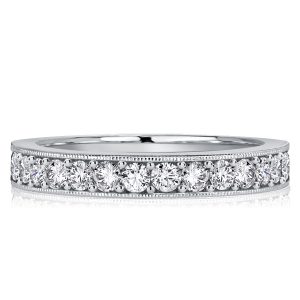 Classic band - Italo White Sapphrie Round Cut Half Eternity Classic Band, Italo jewelry - Online Catalog