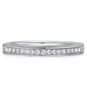 classic band - Italo Channel Setting Round Cut Half Eternity Band, Italo jewelry - Online Catalog