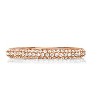 classic band - Italo Rose Gold Micro Pave White Sapphire Classic Band, Italo jewelry - Online Catalog