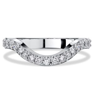 classic band - Italo Round Cut Arch Curved Ring Chevron Wedding Band, Italo jewelry - Online Catalog