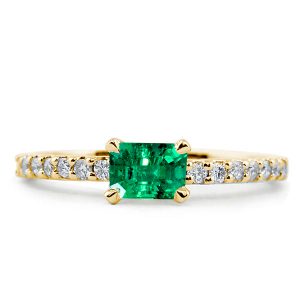 classic band - Italo Golden East West Emerald Cut Emerald Ring Band, Italo jewelry - Online Catalog