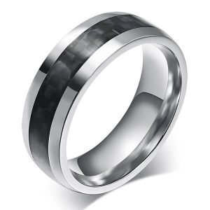 rings - Italo Carbon Fibre Titanium Steel Men's Wedding Band, Italo jewelry - Online Catalog
