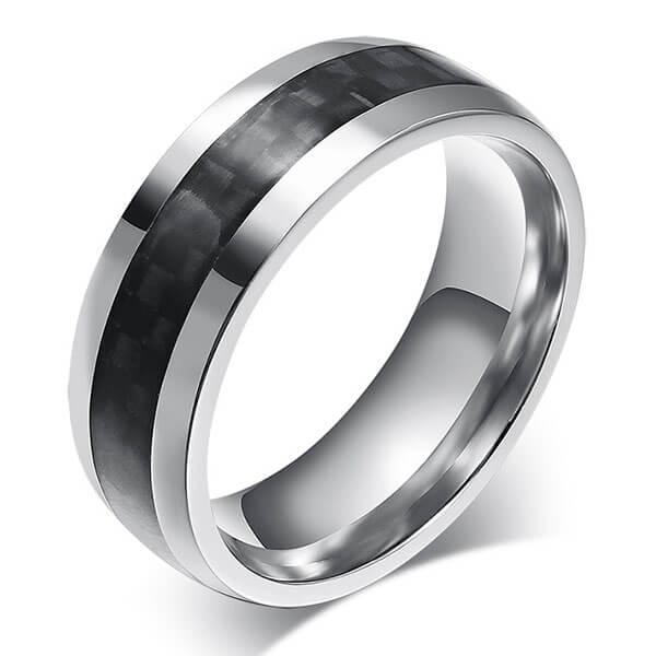 rings - Italo Carbon Fibre Titanium Steel Men's Wedding Band, Italo jewelry - Online Catalog
