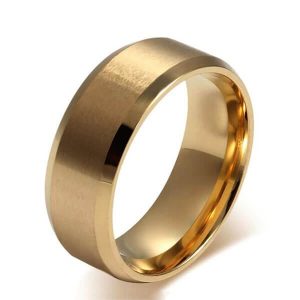 rings - Italo Gold Tone Titanium Steel Men's Wedding Band, Italo jewelry - Online Catalog