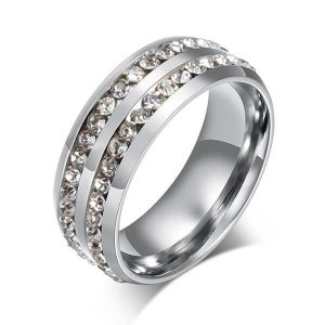 rings - Two Row Titanium Steel Men's Wedding Band, Italo jewelry - Online Catalog
