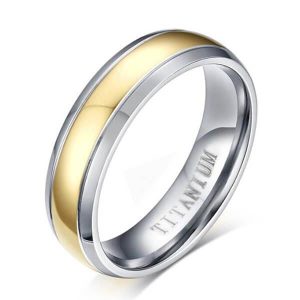 rings - Italo Classic Two Tone Titanium Steel Men's Wedding Band, Italo jewelry - Online Catalog