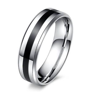 Rings - Italo Black Belt Titanium Steel Men's Wedding Band, Italo jewelry - Online Catalog