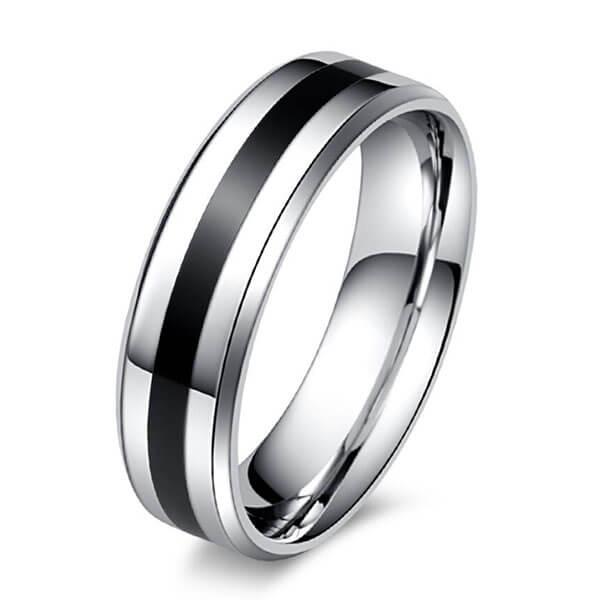 Rings - Italo Black Belt Titanium Steel Men's Wedding Band, Italo jewelry - Online Catalog
