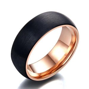 rings - Italo Two Tone Wiredrawing Titanium Steel Men's Wedding Band, Italo jewelry - Online Catalog