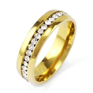 rings - Classic Single Row Golden Titanium Steel Men's Wedding Band, Italo jewelry - Online Catalog