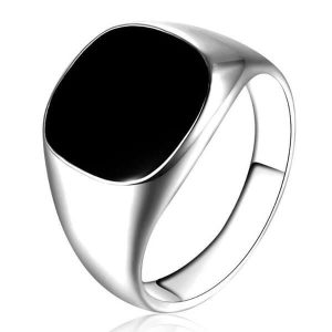 Rings - Black Dribble Titanium Steel Men's Wedding Band, Italo jewelry - Online Catalog