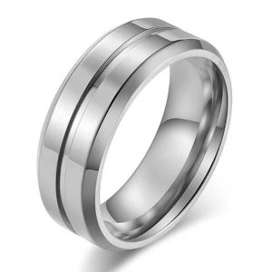 rings - Concave-convex Design Titanium Steel Men's Wedding Band, Italo jewelry - Online Catalog