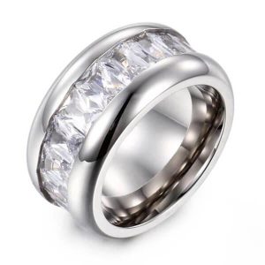 rings - Eternity Created White Sapphire Men's Wedding Band, Italo jewelry - Online Catalog