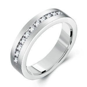 rings - Drawbench Design Titanium Steel Men's Wedding Band (0.17CT. TW.), Italo jewelry - Online Catalog