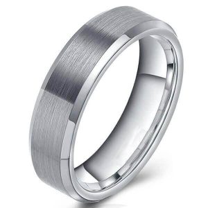 rings - Drawbench Tungsten Steel Men's Wedding Band, Italo jewelry - Online Catalog