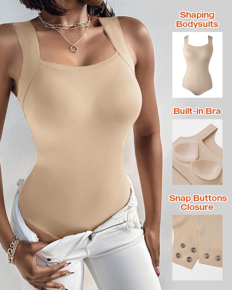 ChicMe ContourX U Neck Shapewear Built-in Bra Sleeveless High Strechy Slim Fit Tank BodySuits, women Bodysuit, ChicMe catalog - Image 3