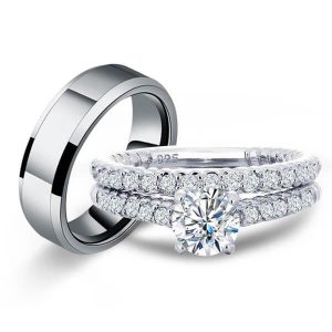 trio ring sets - Italo Unique Wedding Ring Sets His And Hers Couple Rings, Italo jewelry - Online Catalog