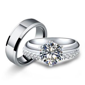 trio ring sets - Italo Solitaire Ring Set Wedding Ring Sets His And Hers, Italo jewelry - Online Catalog