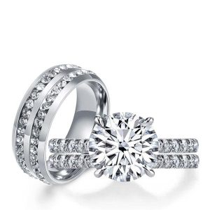 Trio ring sets - Italo Wedding Ring Sets His And Hers Classic Couple Rings, Italo jewelry - Online Catalog