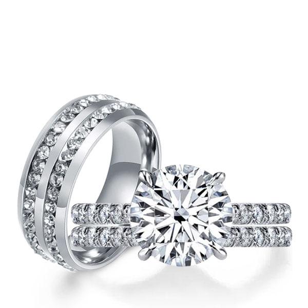 Trio ring sets - Italo Wedding Ring Sets His And Hers Classic Couple Rings, Italo jewelry - Online Catalog