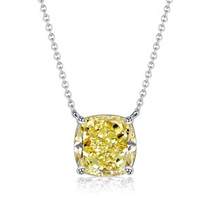necklaces - Italo Yellow Topaz Cushion Cut Pendant Necklace Solitaire, Italo jewelry - Online Catalog