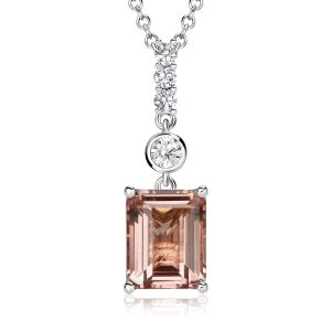 necklaces - Italo Morganite Emerald Cut Pendant Necklace, Italo jewelry - Online Catalog