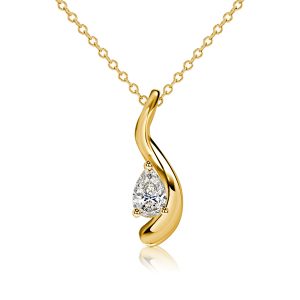 necklaces - Italo Golden Pear Shaped Solitaire Pendant For Women, Italo jewelry - Online Catalog