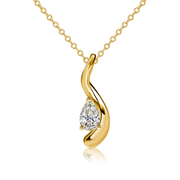 necklaces - Italo Golden Pear Shaped Solitaire Pendant For Women, Italo jewelry - Online Catalog