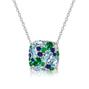 necklaces - Italo Aquamarine Necklace Multi Color Necklace For Women, Italo jewelry - Online Catalog
