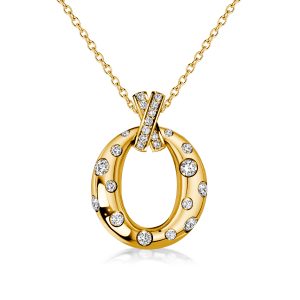 necklaces - Italo Flush Setting Oval-shaped Pendant Necklace, Italo jewelry - Online Catalog