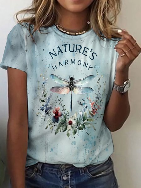 Casual Regular Fit Floral T-Shirt, T-shirts, Lilicloth.com
