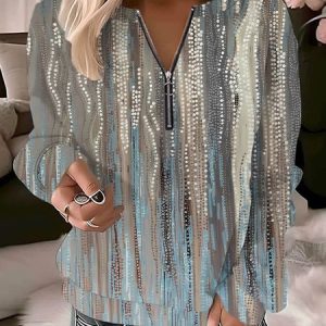 Women's Crew Neck Abstract Graphic Casual Spring/Fall Long Sleeve Sweatshirt, JustFashionNow Sweatshirts & Hoodies, color:Blue|size:XXL,