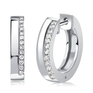 earrings - Round Cut Sterling Silver Hoop Earrings For Women, Italo jewelry - Online Catalog