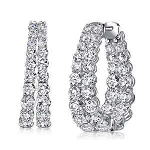 earrings - Italo Round Cut Double Hoop Silver Hoop Earrings, Italo jewelry - Online Catalog