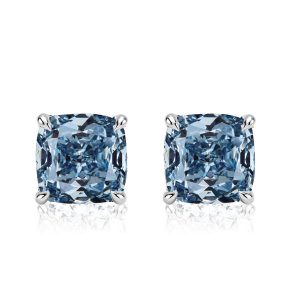 earrings - Italo Blue Topaz Cushion Cut Stud Earrings In Sterling Silver, Italo jewelry - Online Catalog