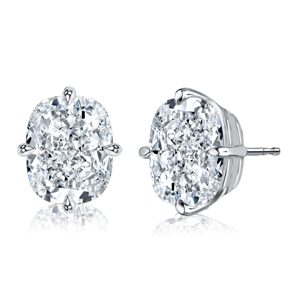 earrings - Italo Cushion Cut Solitaire Stud Earrings In Sterling Silver, Italo jewelry - Online Catalog