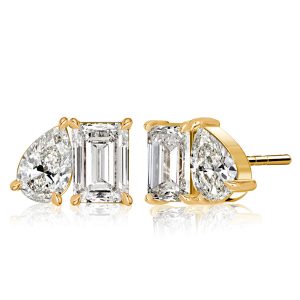 earrings - Italo Toi Et Moi Emerald & Pear Shaped Stud Earrings For Women, Italo jewelry - Online Catalog
