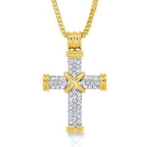 necklaces - Golden Design Round Cut Cross Necklace For Women, Italo jewelry - Online Catalog